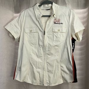 Harley Davidson zip up blouse women’s size 2x.